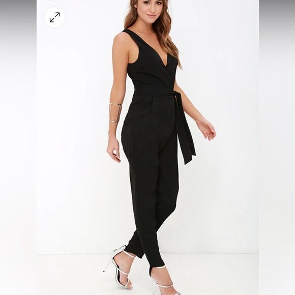 Lulu’s Advanced Degree Black Sleeveless Jumpsuit - Picture 3 of 16